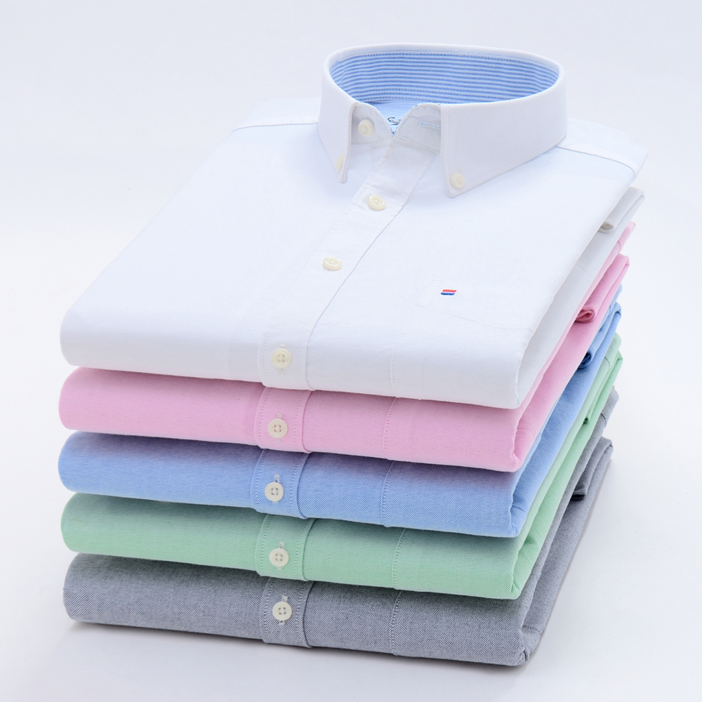 Men'S Fashion Over 60 - Camisas masculinas xadrez listradas oxford manga