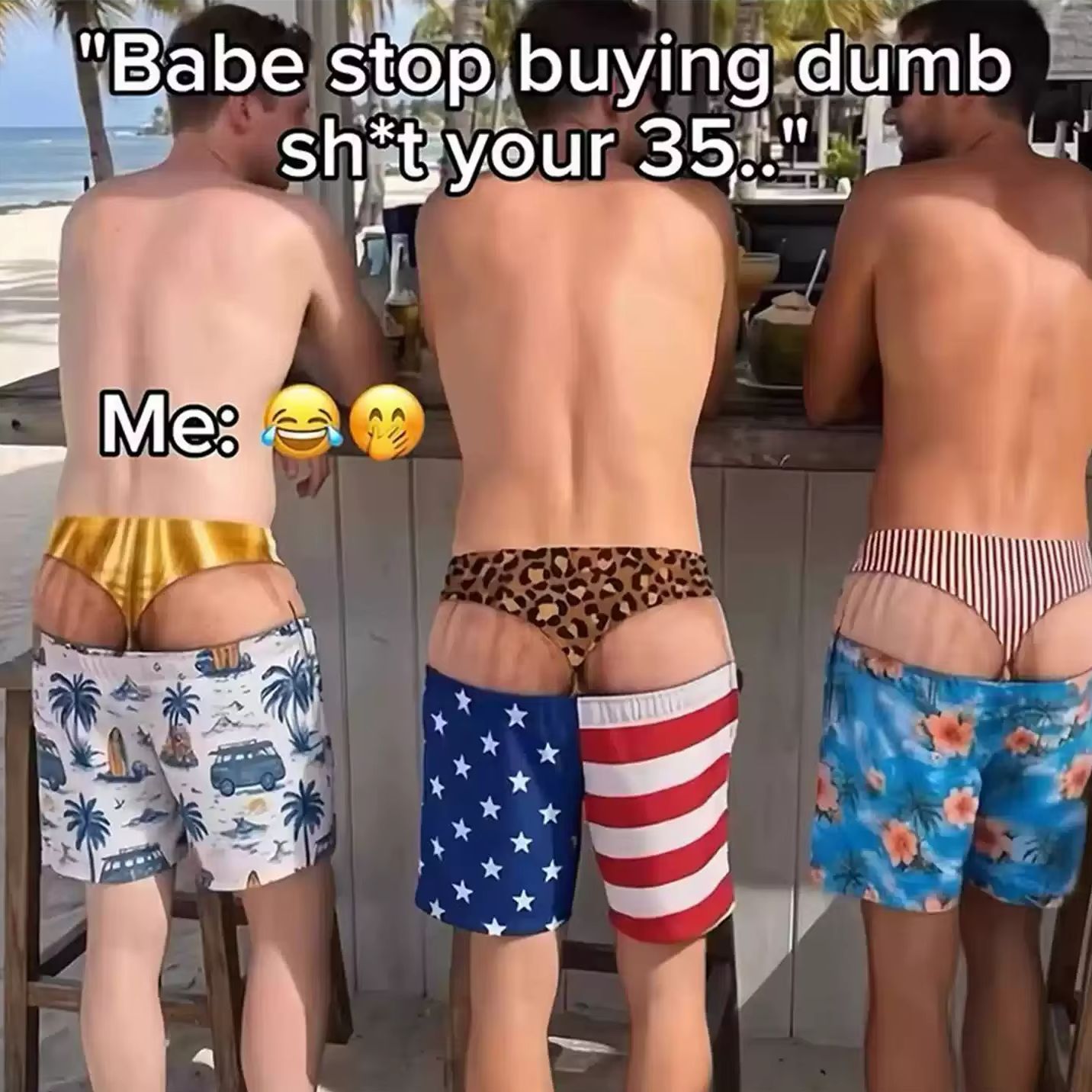 Swim Trunk Shorts - Calções de banho masculinos divertidos com