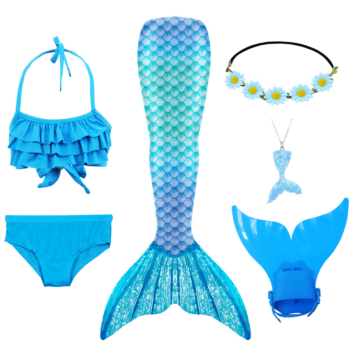 Swim Trunk Shorts - Meninas natação sereia cauda menina ariel