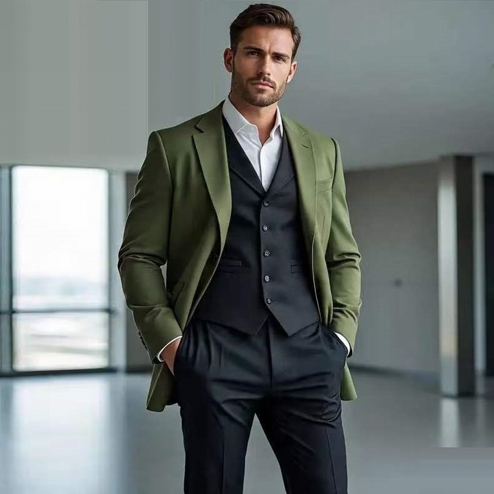 Jacket Mens Fashion - Fato formal masculino em verde e