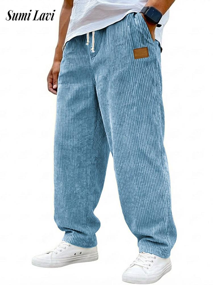 Men'S Fashion Labels - Calças de veludo cotelê masculinas, modelo