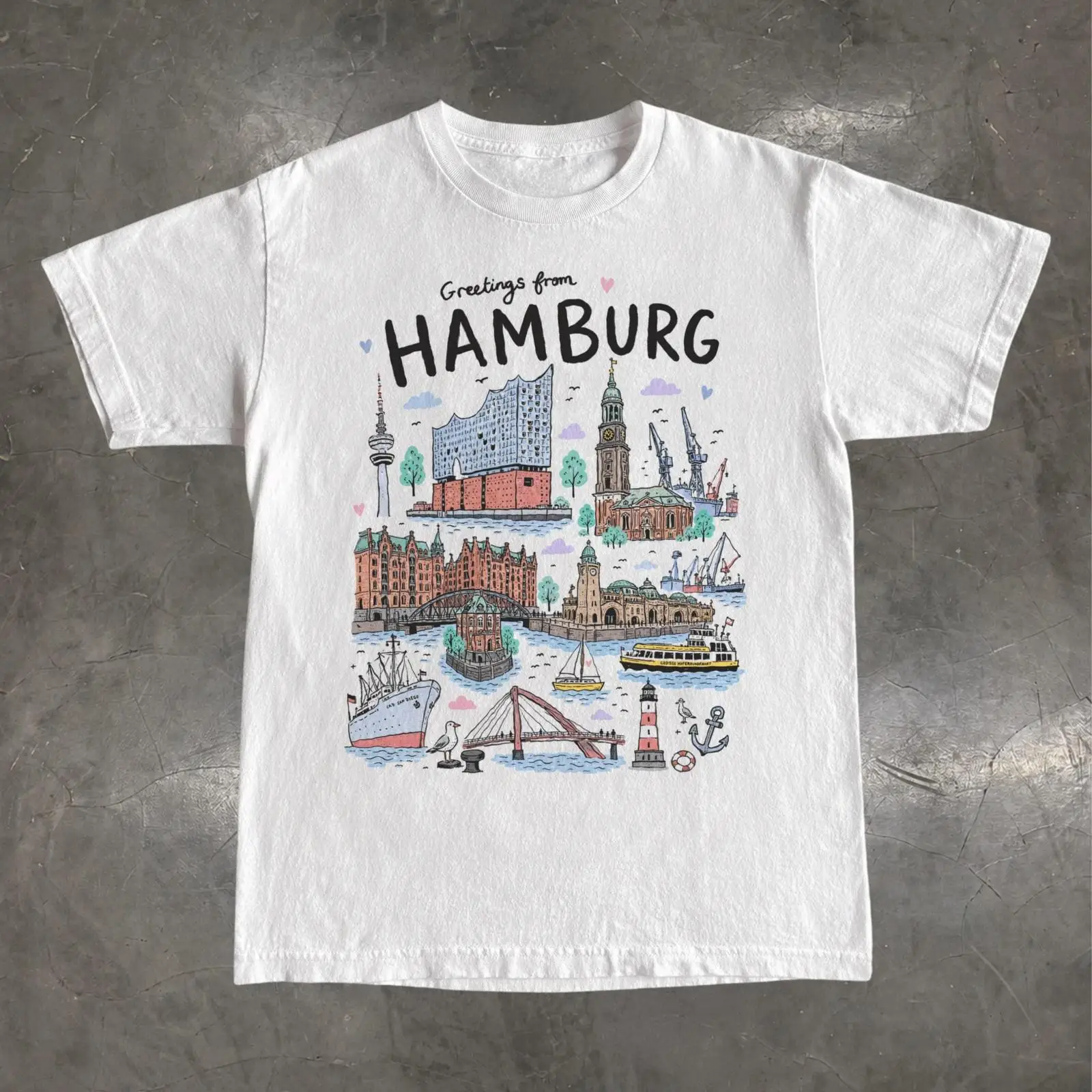 Men'S Fashion Hamburg - Camiseta Hamburg Alemanha Elbphilharmonie Harbor Souvenir