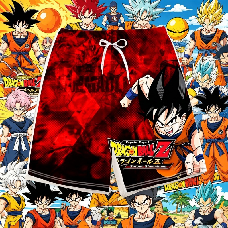 Swim Trunk Shorts - Shorts Infantis Estampados Dragon Ball 2026,