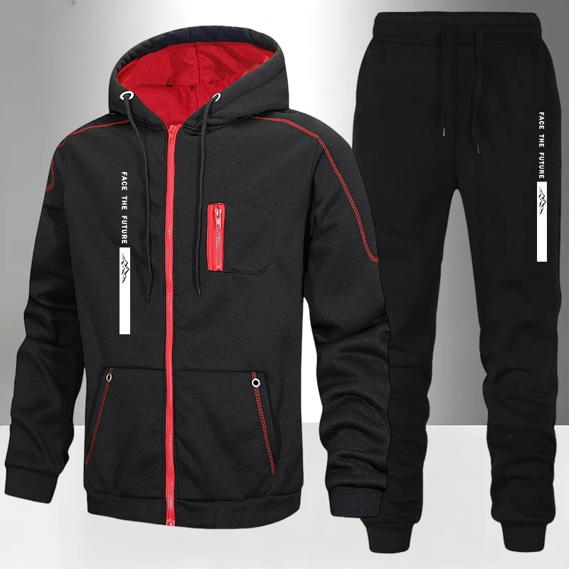 Jacket Mens Fashion - Conjunto de treino masculino, casaco com