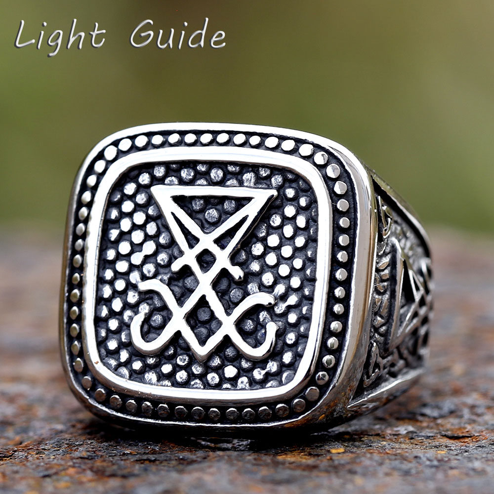 Men'S Fashion Guide - Anéis vintage Sigil Lucifer para homens,