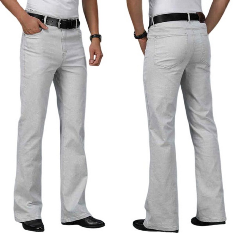 Men'S Fashion Jeans And Boots - Calças de brim soltas bege masculinas