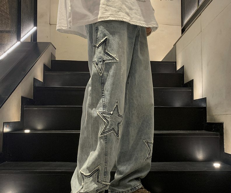 Men'S Fashion With Baggy Jeans - Nova moda estrela de cinco pontas