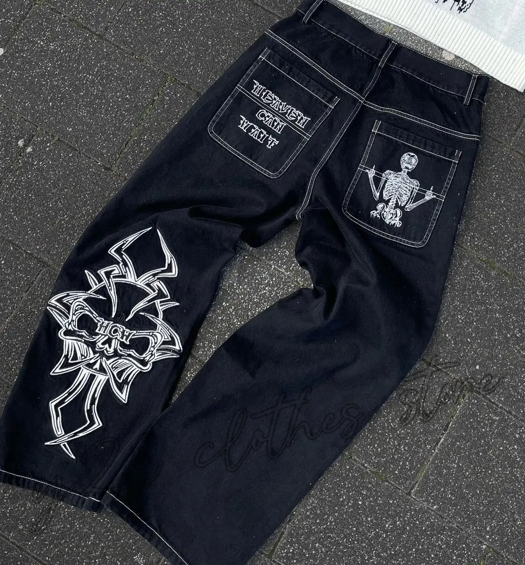 2025 novas estampas jeans home - Men'S Fashion With Baggy Jeans avaliação e preço
