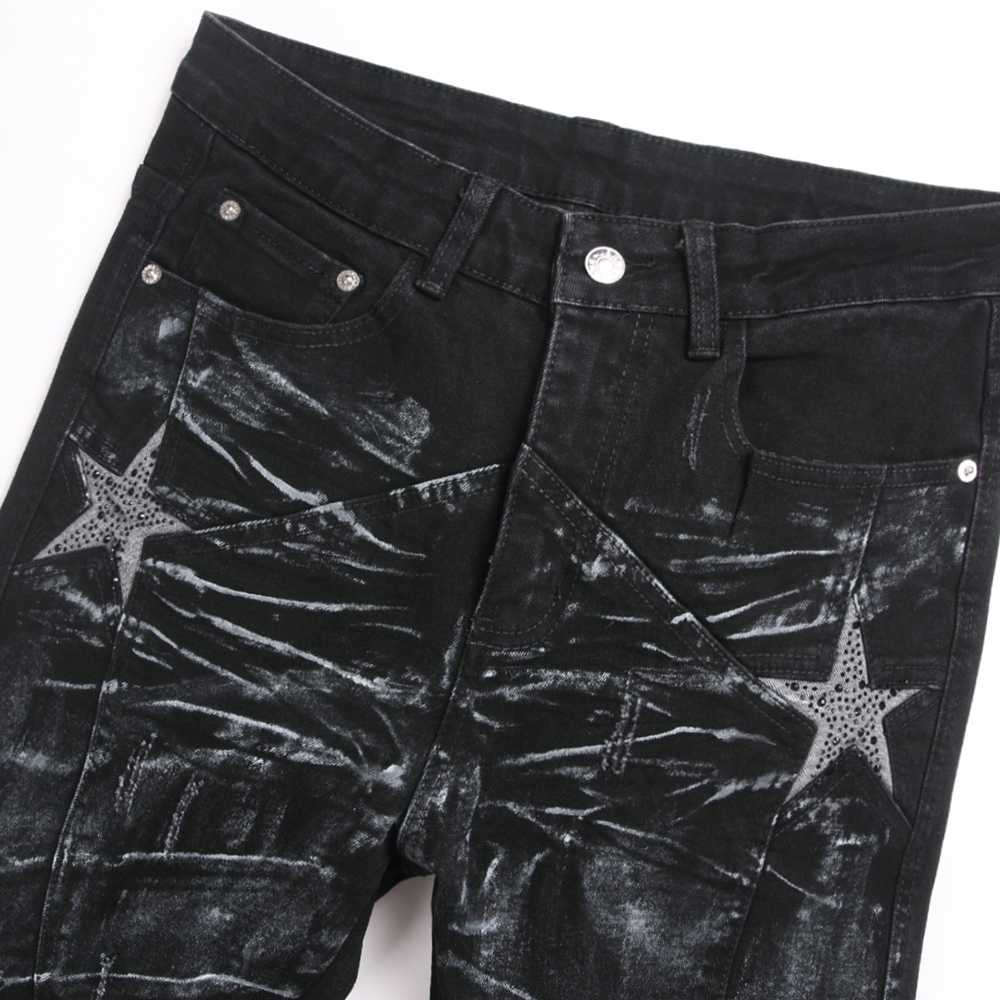 Homens estrelas de cristal jea - Men'S Fashion Jeans And Boots avaliação e preço