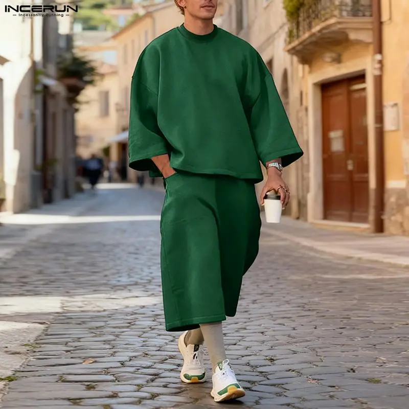 Conjuntos Masculinos INCERUN e - Men'S Fashion Loose Pants avaliação e preço