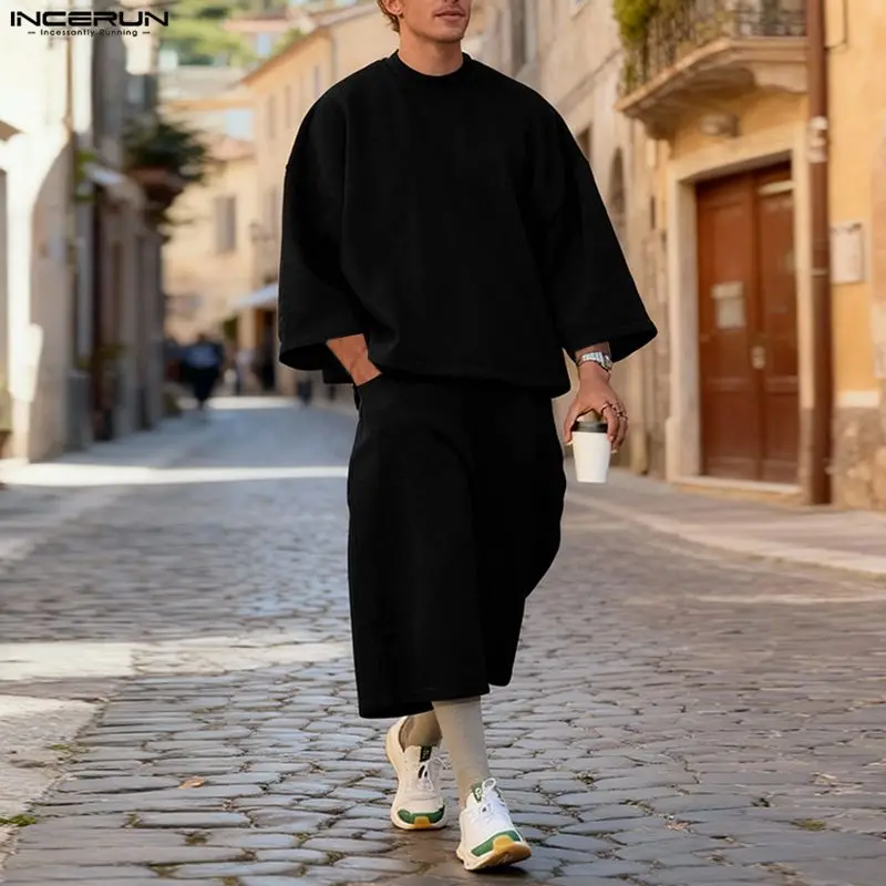 Conjuntos Masculinos INCERUN e - Men'S Fashion Loose Pants avaliação e preço