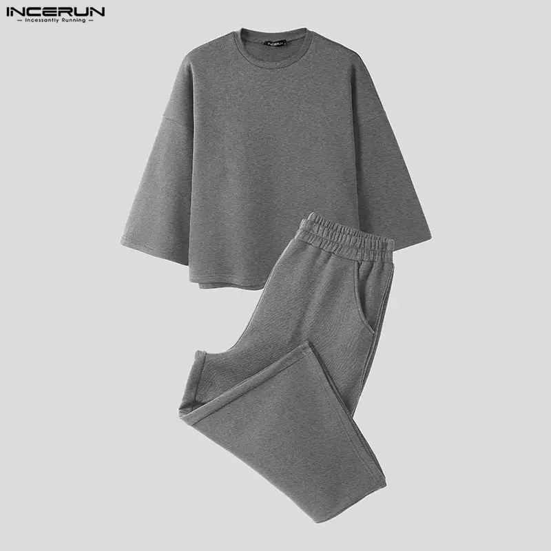 Conjuntos Masculinos INCERUN e - Men'S Fashion Loose Pants avaliação e preço