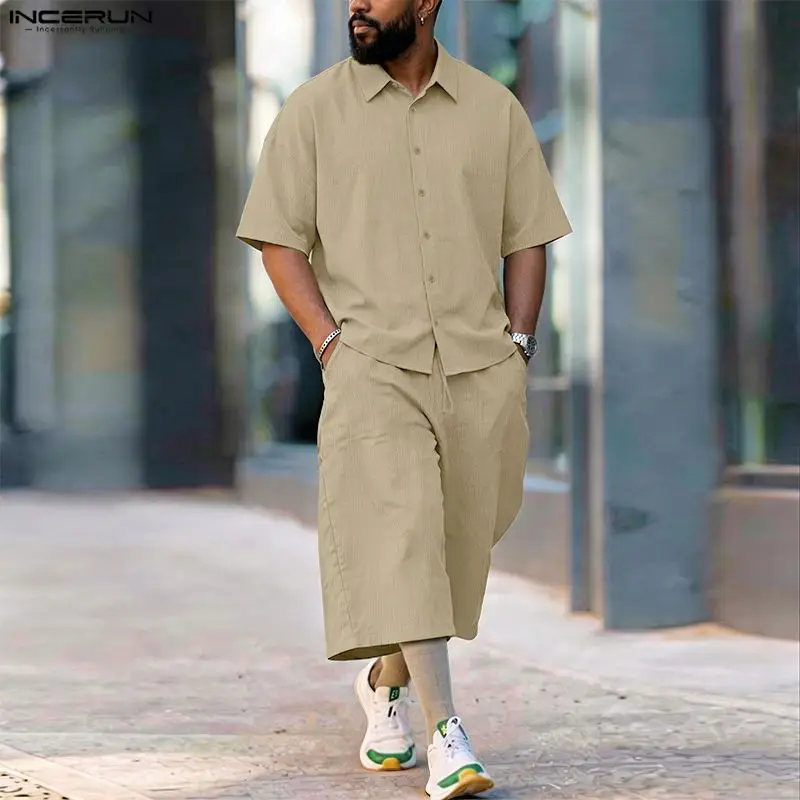 Conjuntos Masculinos INCERUN:  - Men'S Fashion Loose Pants avaliação e preço