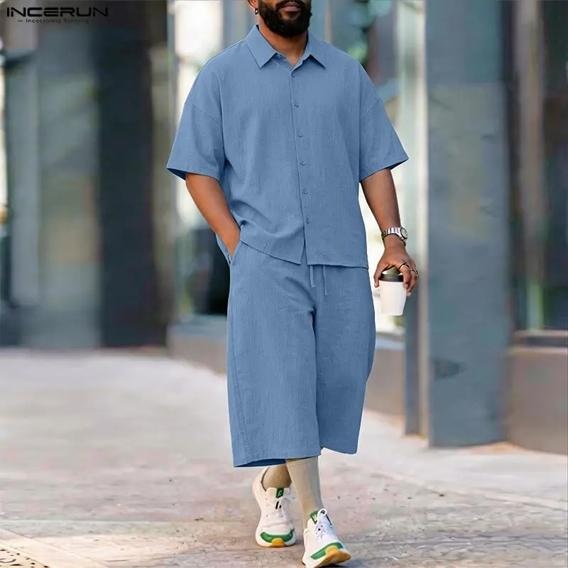 Conjuntos Masculinos INCERUN:  - Men'S Fashion Loose Pants avaliação e preço