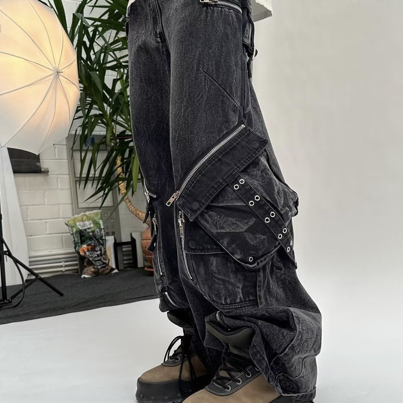 Y2k preto gótico punk multi-bo - Men'S Fashion With Baggy Jeans avaliação e preço