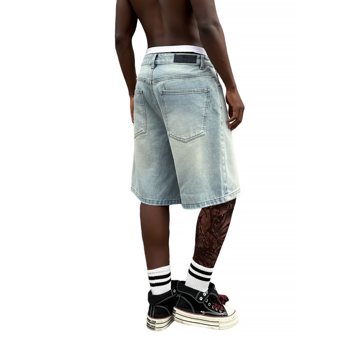 Calças Jeans Curtas com Fivela - Men'S Fashion With Baggy Jeans avaliação e preço