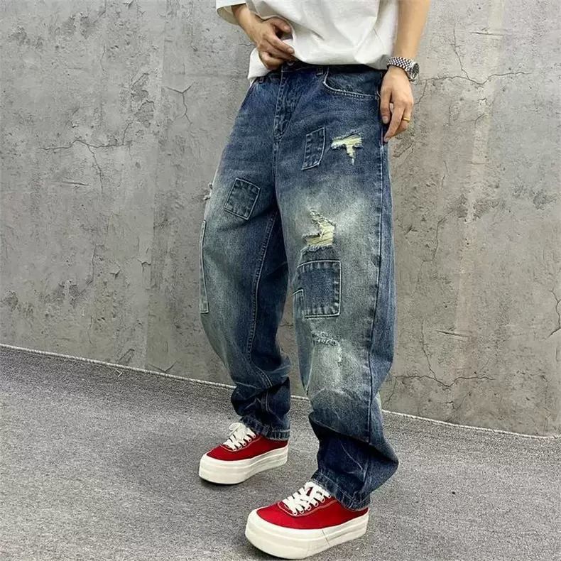 Calças Cargo Masculinas de Jea - Men'S Fashion With Baggy Jeans avaliação e preço