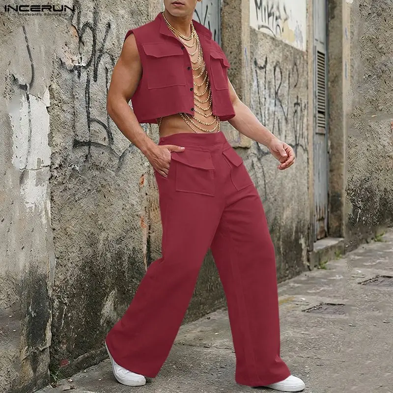 Conjuntos Masculinos INCERUN:  - Men'S Fashion Loose Pants avaliação e preço