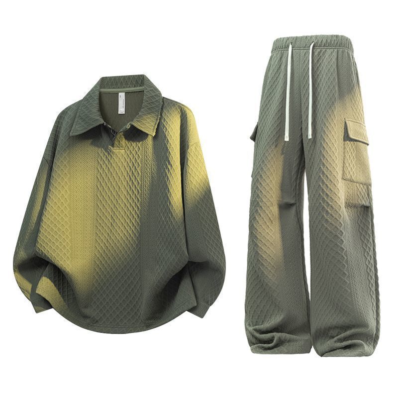 Conjunto de Camisa Polo Jacqua - Men'S Fashion Loose Pants avaliação e preço