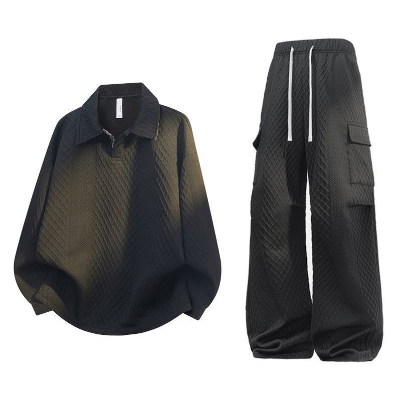 Conjunto de Camisa Polo Jacqua - Men'S Fashion Loose Pants avaliação e preço