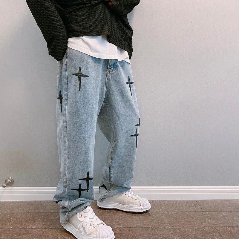Imprime jeans masculino 2023 n - Men'S Fashion With Baggy Jeans avaliação e preço