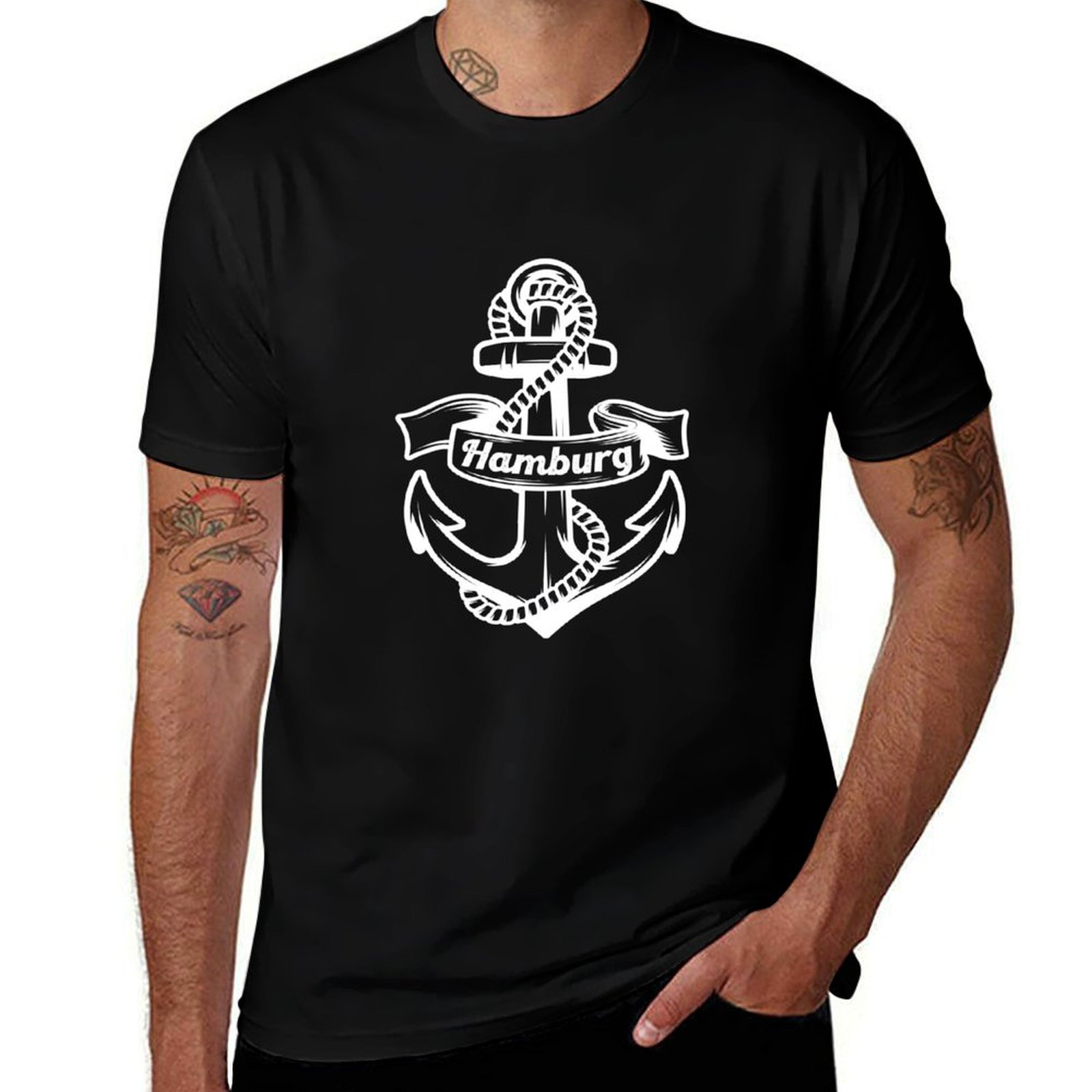 Camiseta Casual de Manga Curta - Men'S Fashion Hamburg avaliação e preço