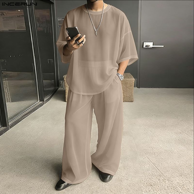 Conjuntos Masculinos INCERUN,  - Men'S Fashion Loose Pants avaliação e preço