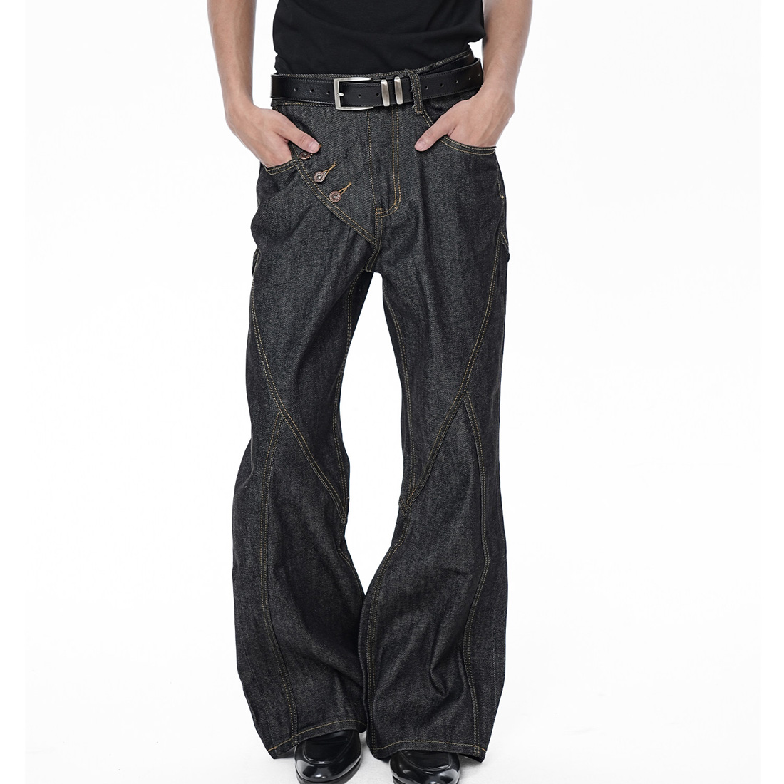Jeans Irregulares de Moda High - Men'S Fashion Jeans And Boots avaliação e preço