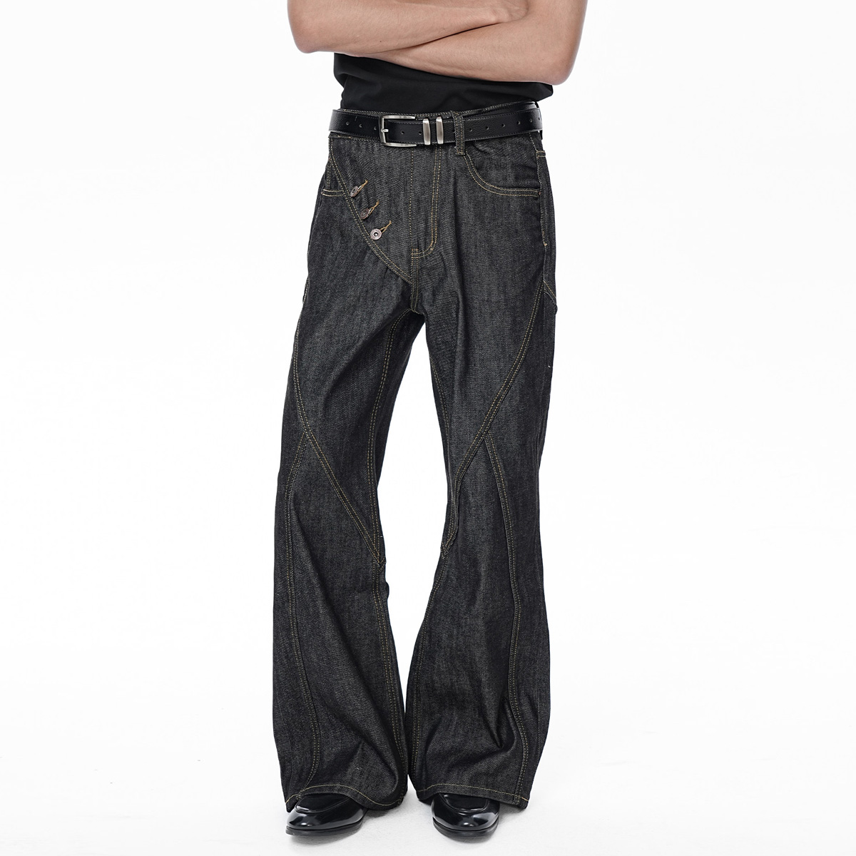 Jeans Irregulares de Moda High - Men'S Fashion Jeans And Boots avaliação e preço