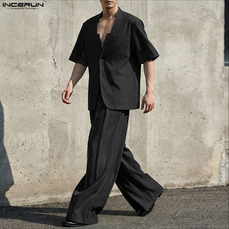 Conjuntos Masculinos INCERUN:  - Men'S Fashion Loose Pants avaliação e preço