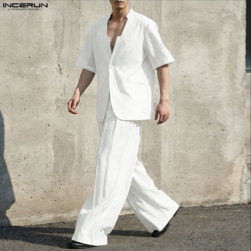 Conjuntos Masculinos INCERUN:  - Men'S Fashion Loose Pants avaliação e preço