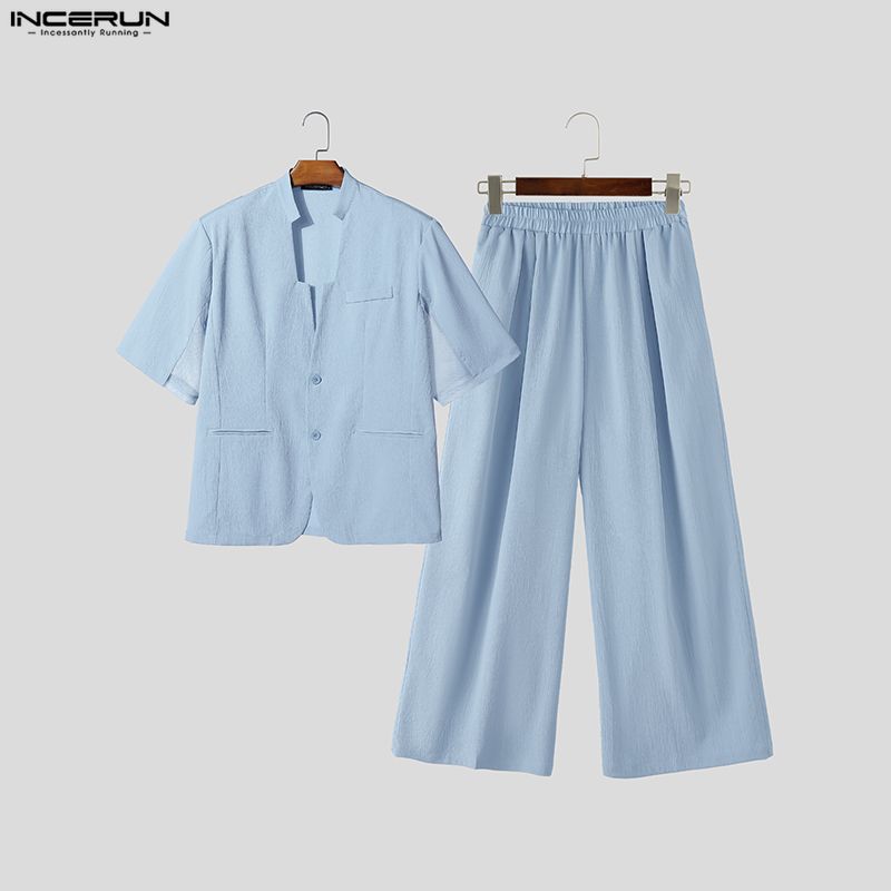 Conjuntos Masculinos INCERUN:  - Men'S Fashion Loose Pants avaliação e preço