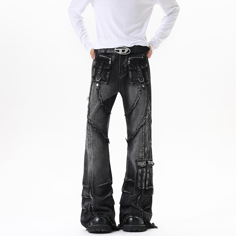 Homens personalizado rua jeans - Men'S Fashion Jeans And Boots avaliação e preço
